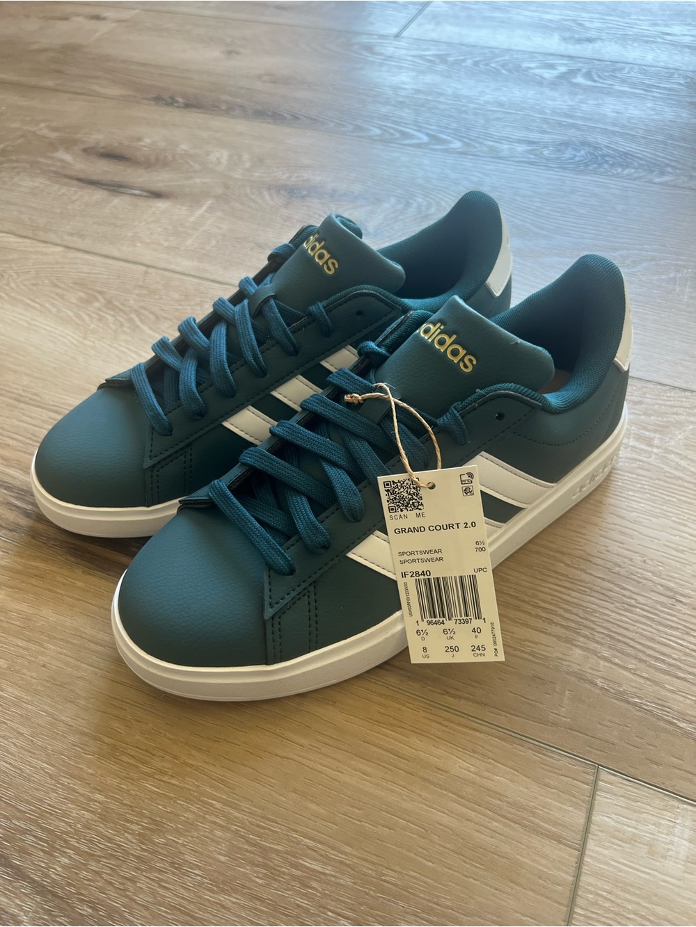 ADIDAS NWT Grand Court 2.0 Sneakers in Teal Blue size 8